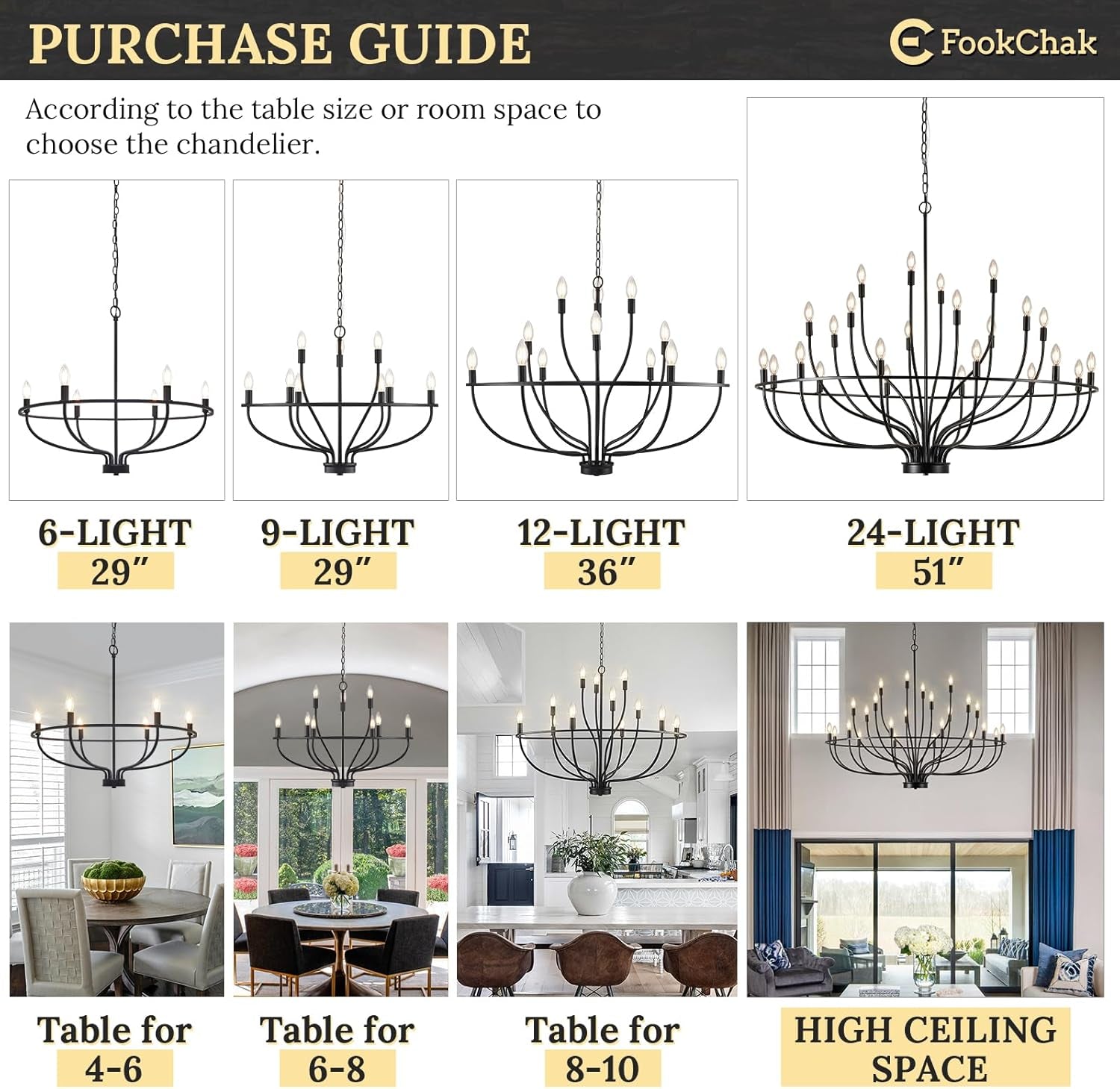 Black 36Inch 12Light Chandelier For Entryway Hallway