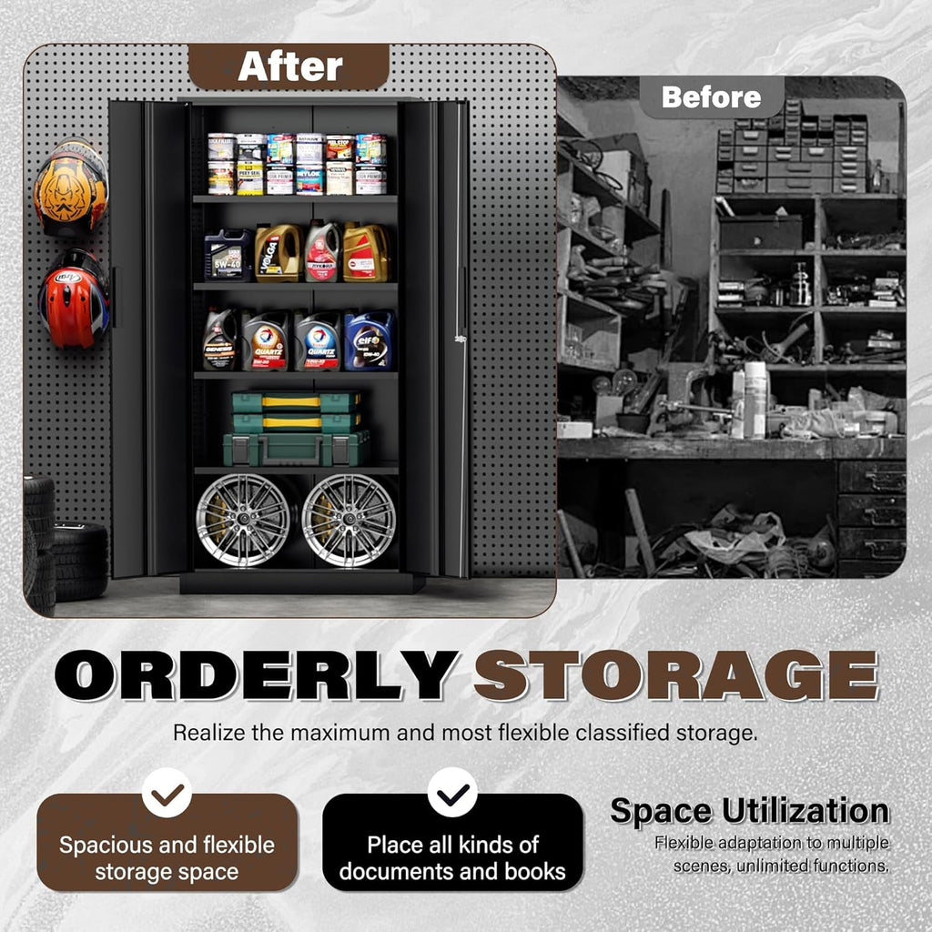 72 Inches Heavy Duty Metal Storage Lockable Cabinet