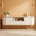 White 70 Inch TV Console With Integrated Storage Solutions