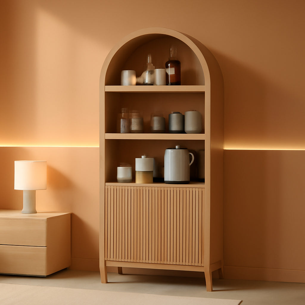 Tall Arched Pantry Cabinet With Adjustable Shelves