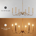 Golden Farmhouse Chandelier Dining Room Six Lights