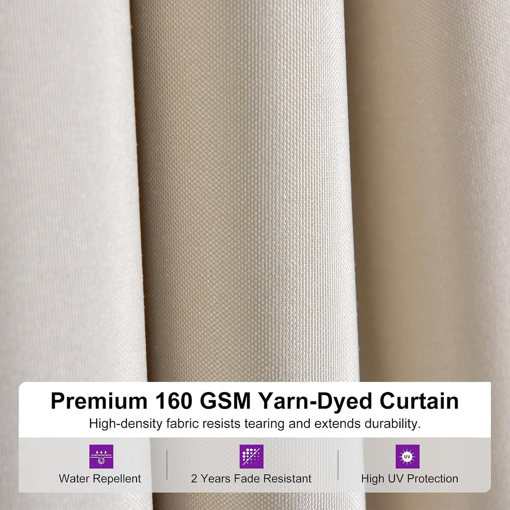8x12 Foot Champagne Aluminum Gazebo Featuring Curtains