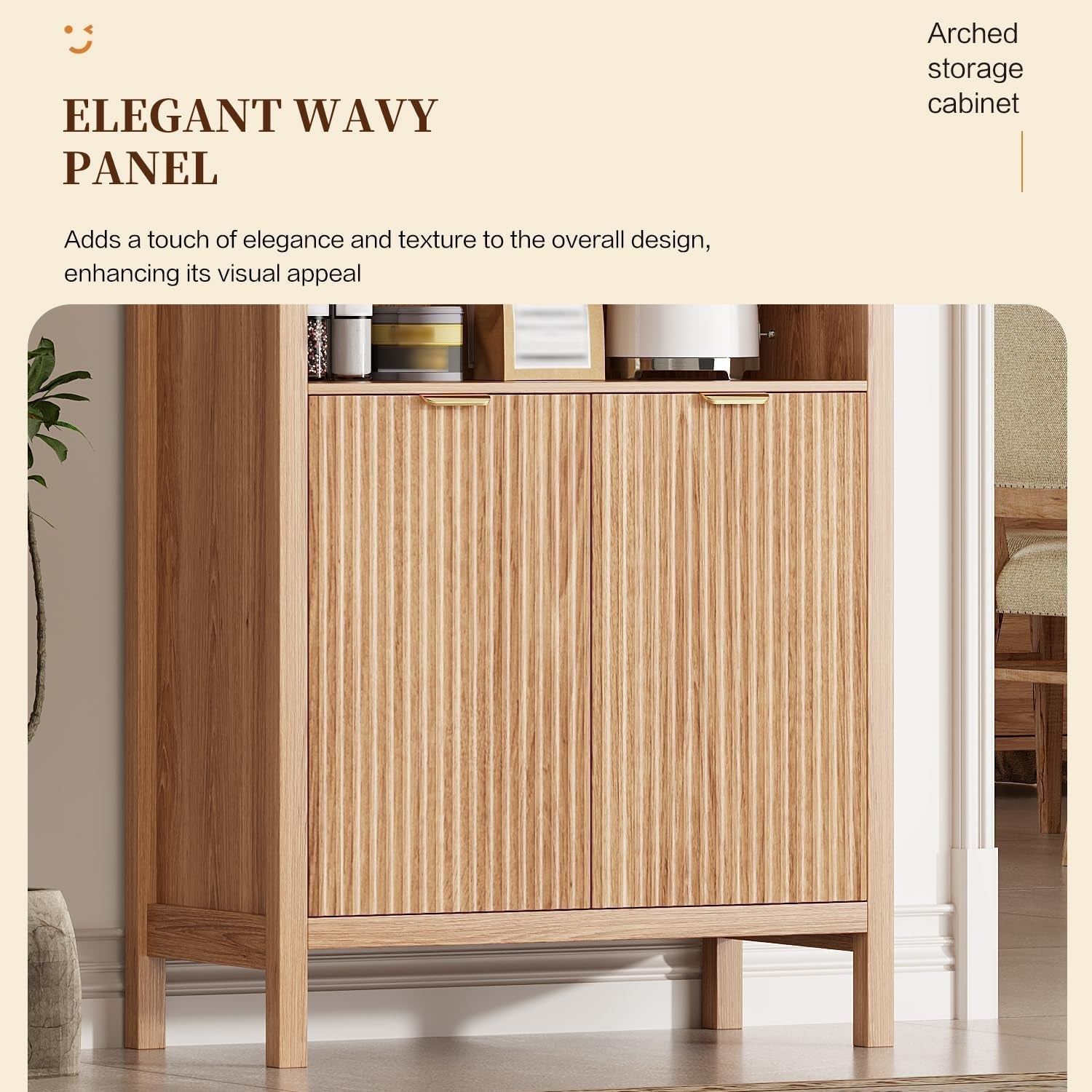 Tall Arched Pantry Cabinet With Adjustable Shelves