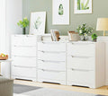 White Contemporary Solid Dresser With Three Drawers