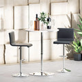 Round Height Adjustable Pub Table White Durable Patio