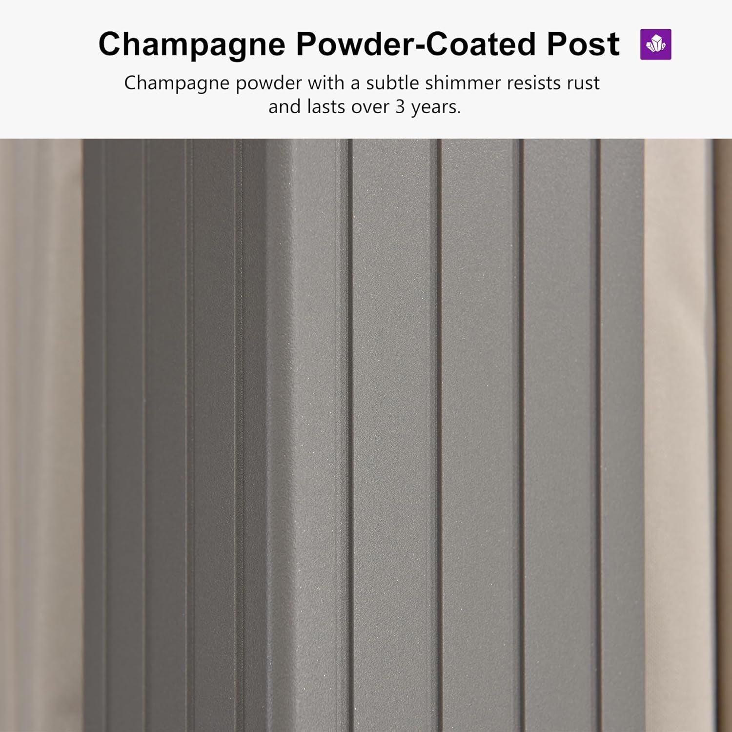 8x12 Foot Champagne Aluminum Gazebo Featuring Curtains