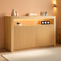 PremiumQuality Oak TV Entertainment Center With LEDs