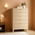 Contemporary Fluted Five Drawer Dresser Architectural Oak