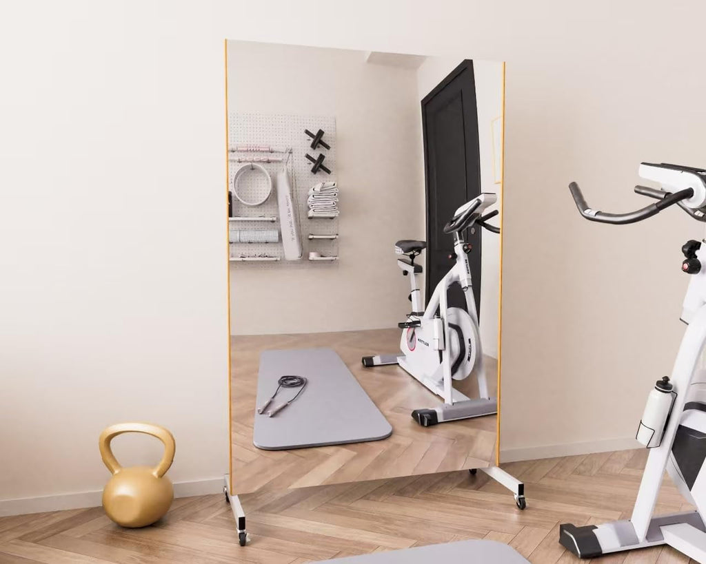 Glassless Rolling Mirror 71x31 On Wheels Midnight Black