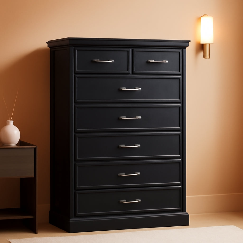 Black 6 Drawer Dresser Contemporary Rustic Hardware