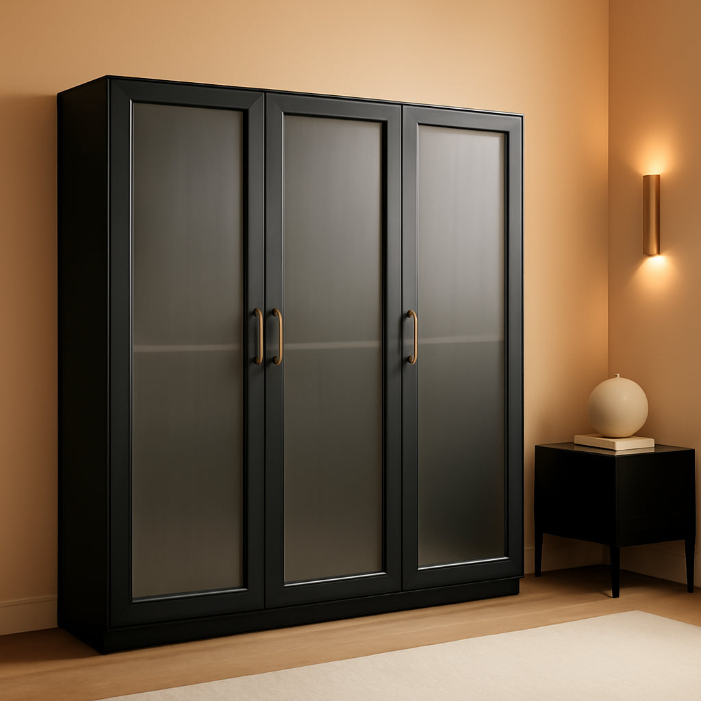 24 Inch Wide Black Wall Cabinet Durable Acry lic Doors