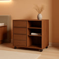 Premium Solid Walnut Three Drawer Lockable Cabinet