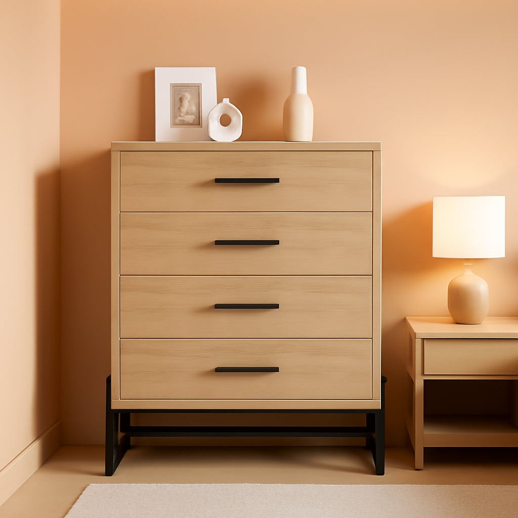 Natural Oak Dresser 38 Inches Tall Freestanding Storage