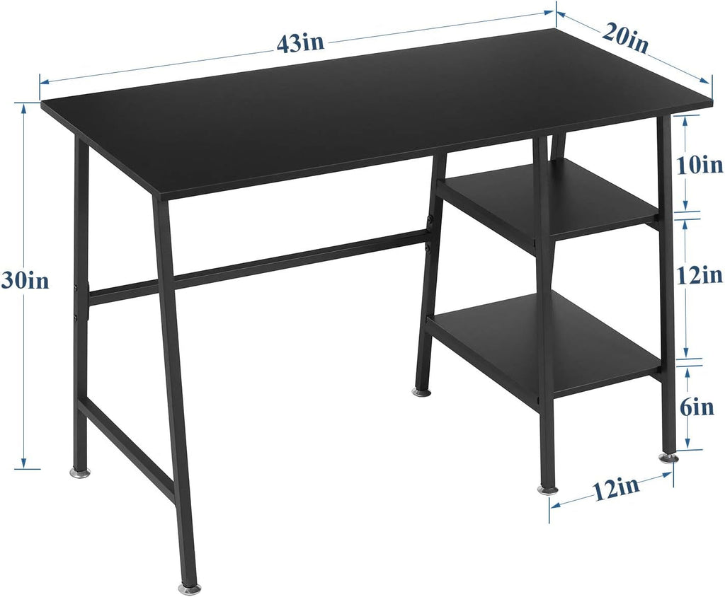 FortyThreeInch Industrial Versatile Desk With Shelves
