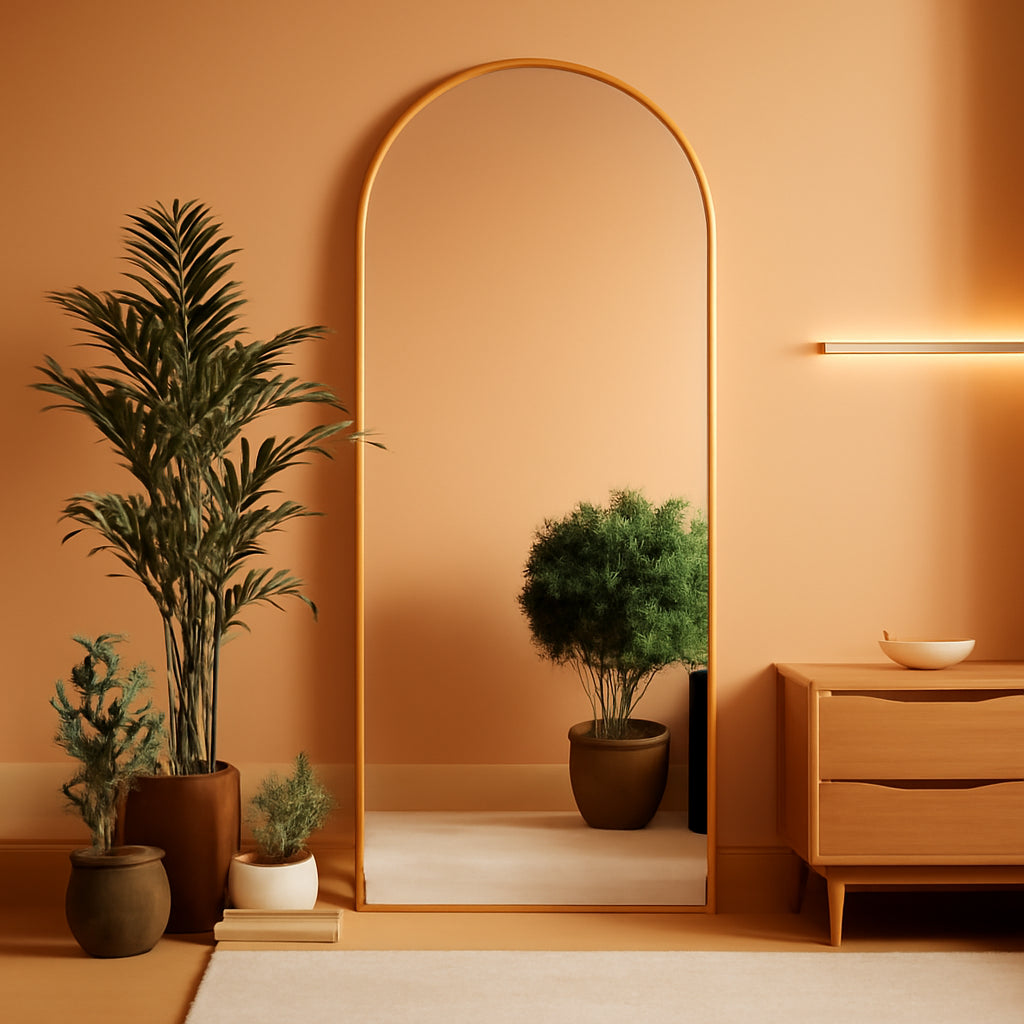 71x30 Arched Complete Length Aluminum Framed Mirror