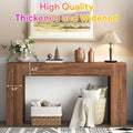 63 Inch Industrial Grade Console Table Walnut Finish LED