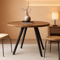 Contemporary Rustic Walnut Wood Dining Table 31.5in Round