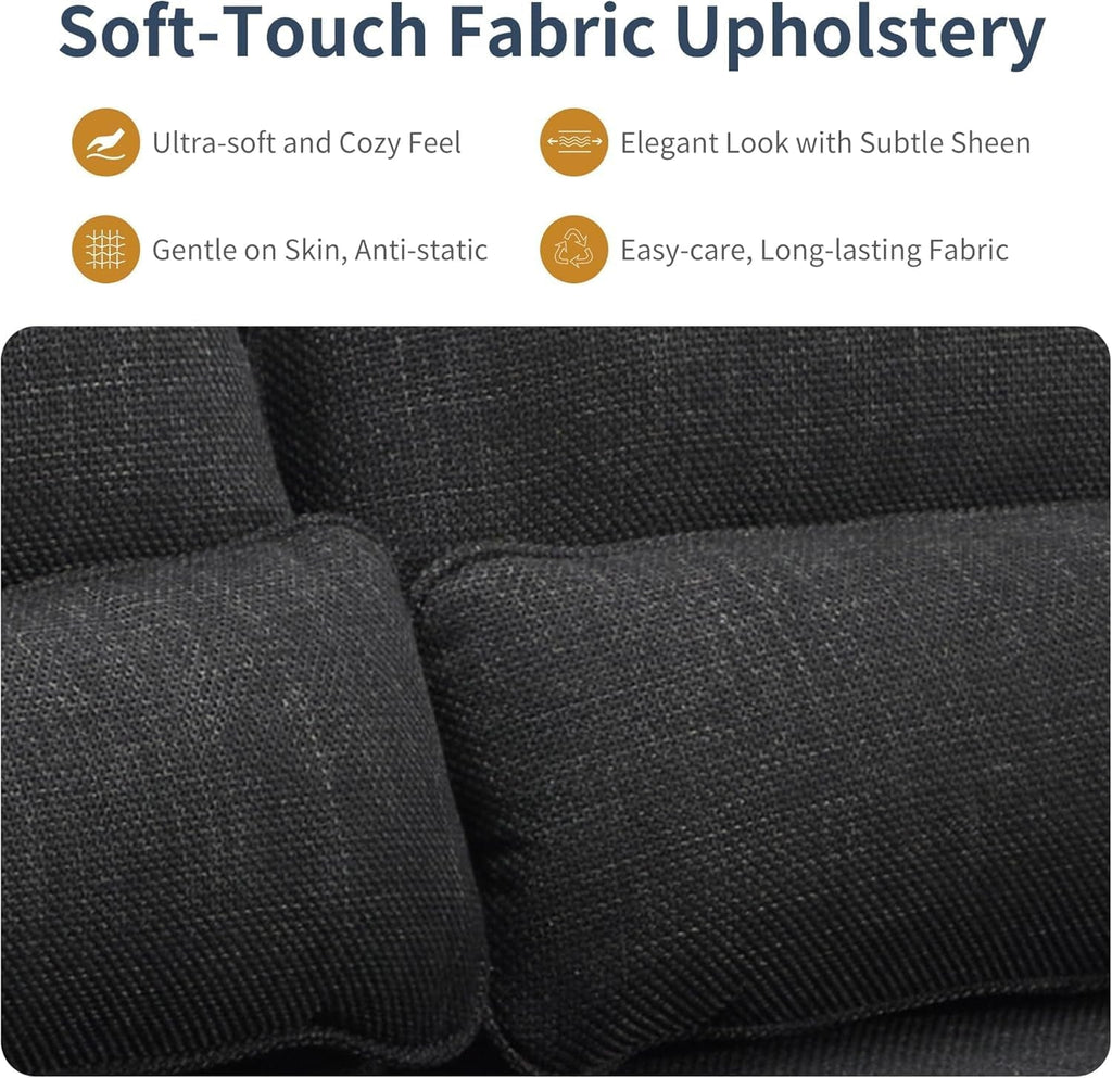 Black L Shaped Sleeper Sofa With Integrated Storage