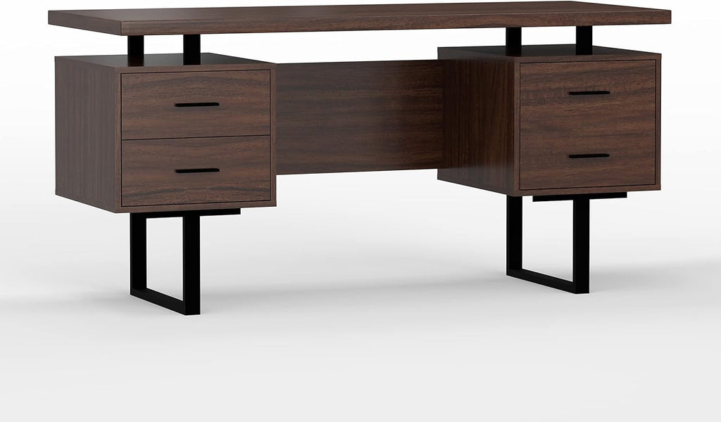 60Inch Walnut Premium Office Computer Desk Industrial