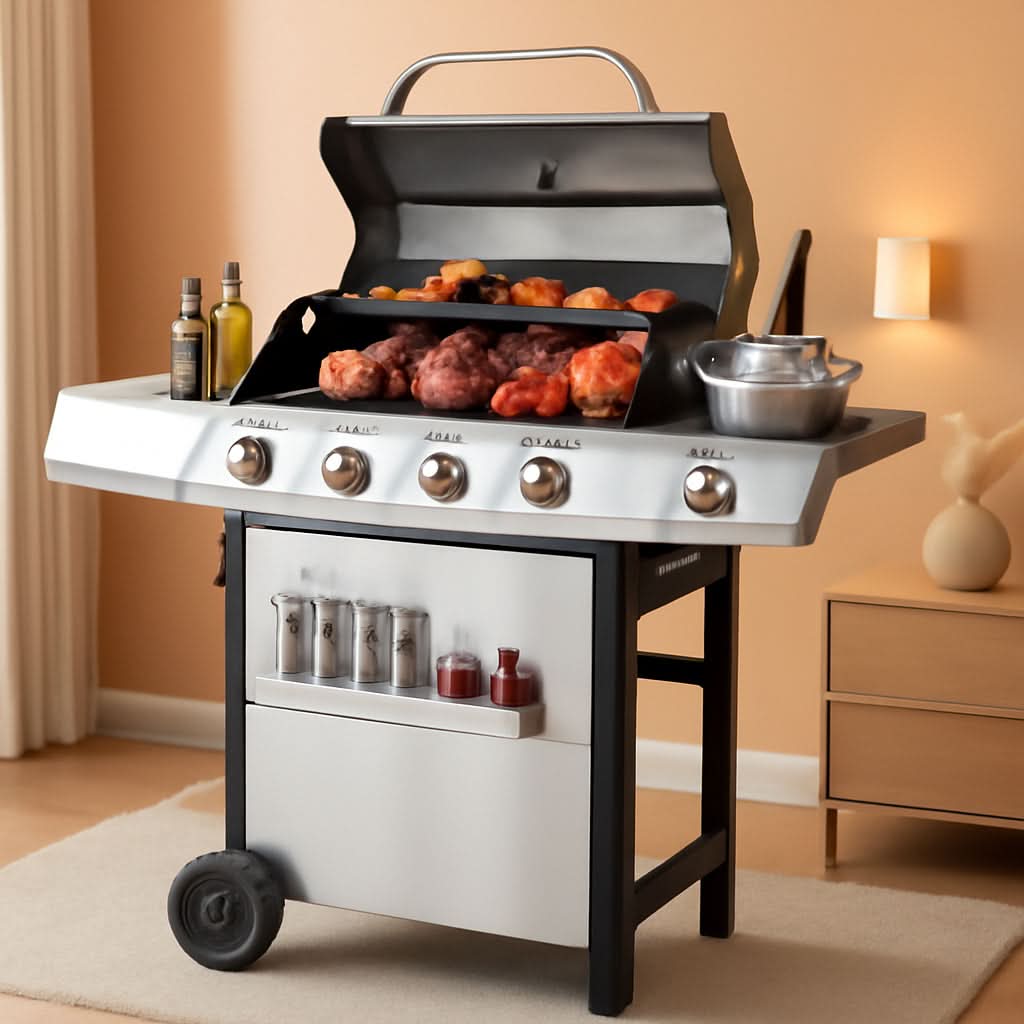 Propane Gas Grill With Side Burner Outdoor Cooking System