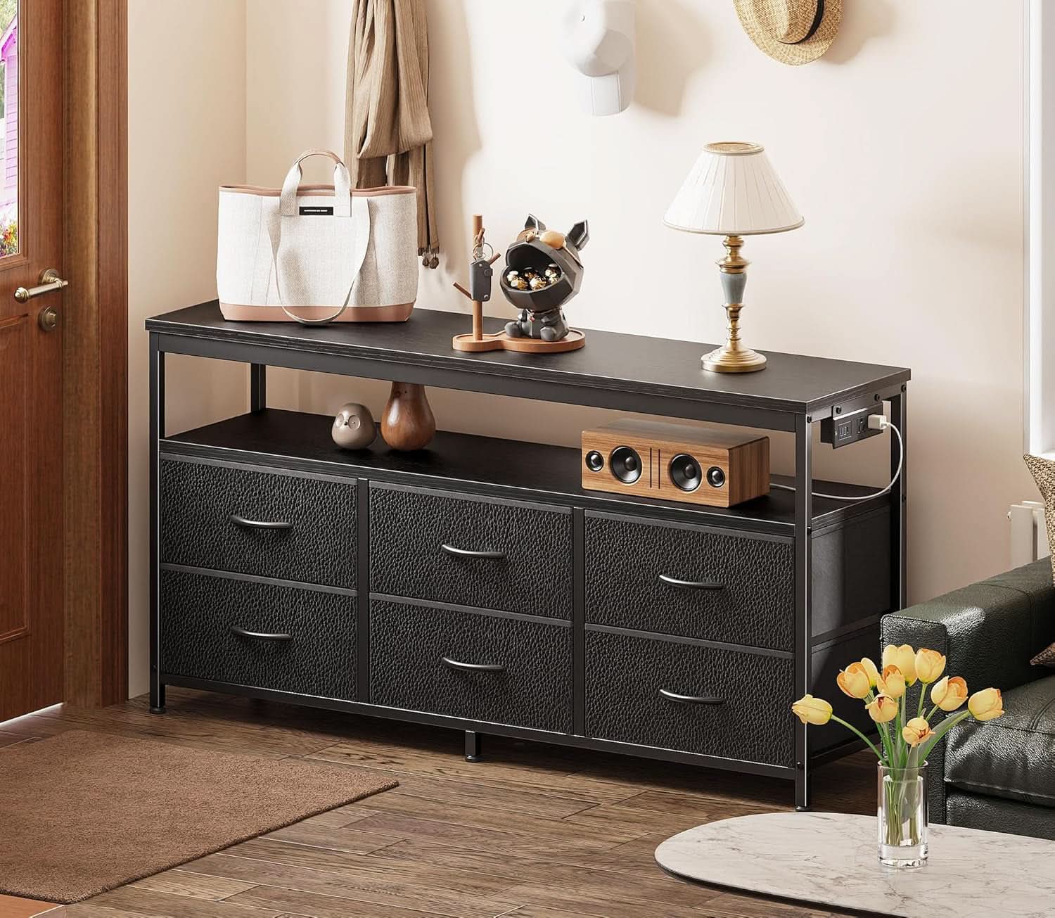 LED Premium TV Stand Dresser With Multicolor Lights 47 Inch
