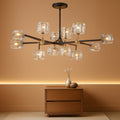 Black Crystal Sputnik Chandelier 12 Lights Adjustable