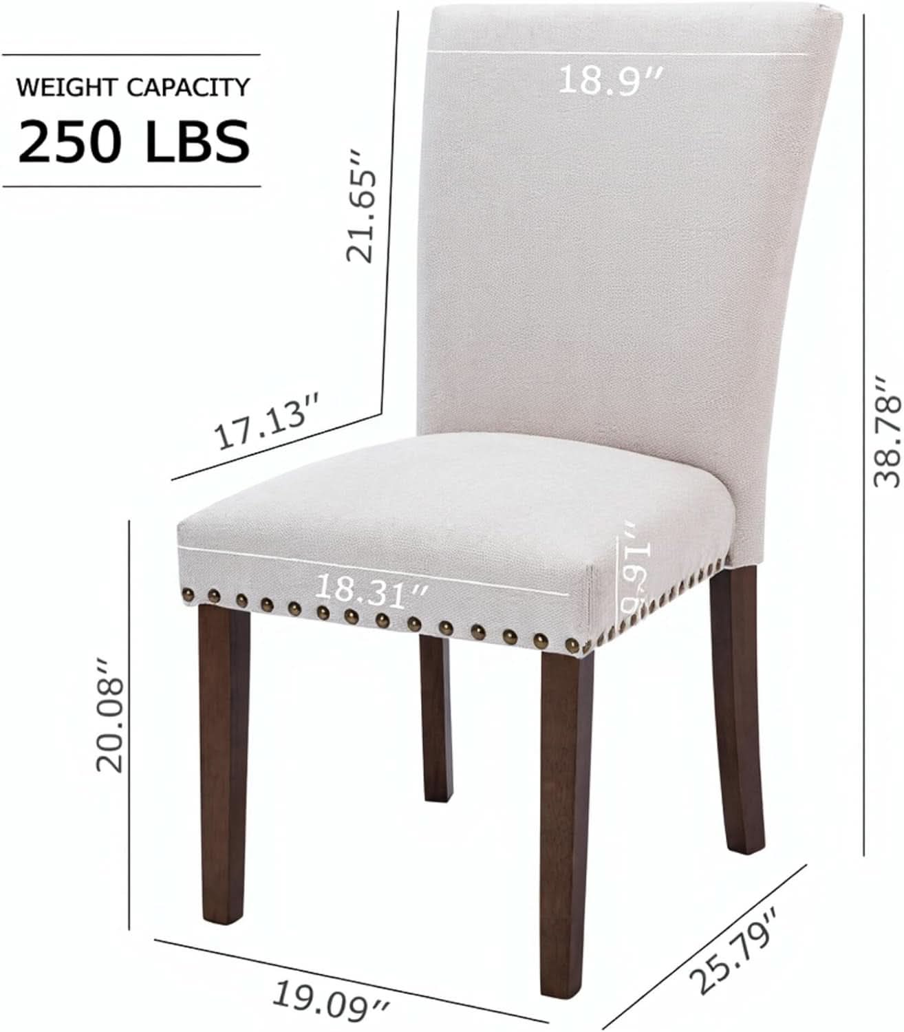 Beige Upholstered Dining Chairs Featuring High Back
