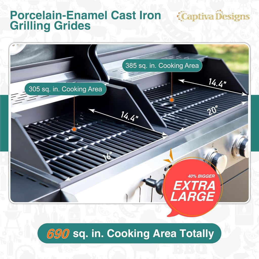 Propane Charcoal Grill Combination With Side Burner