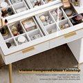 White Makeup Vanity Console With Illuminated Mirror