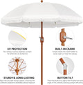 9Ft Cream Weather Resistant Outdoor Umbrella With Crank