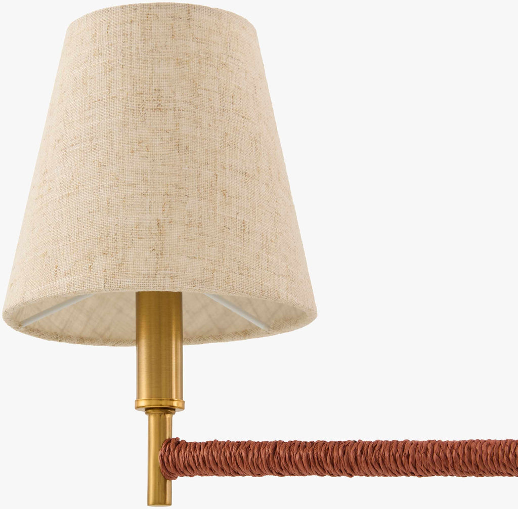 Rich Gold Modern Chandelier with linen details for dining or living rooms