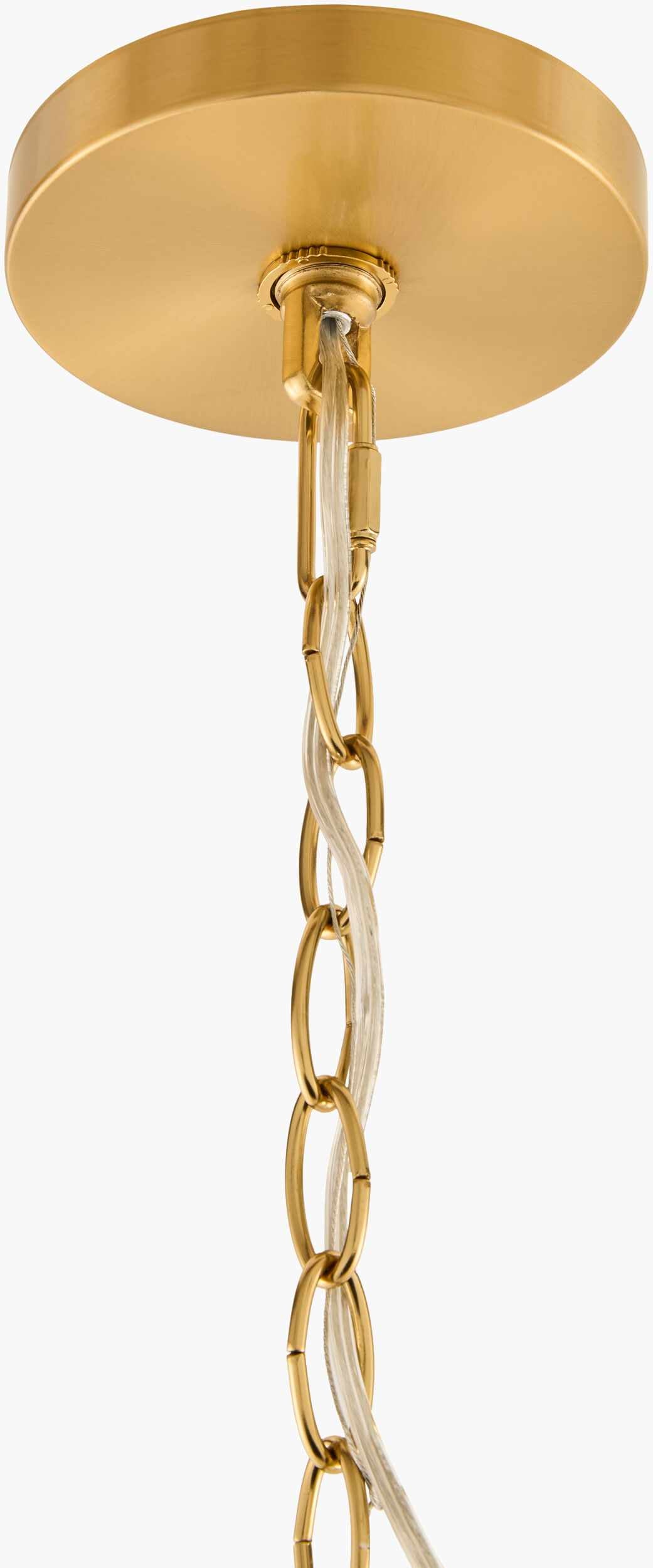 Soft Gold Modern Chandelier with linen details for dining or living rooms