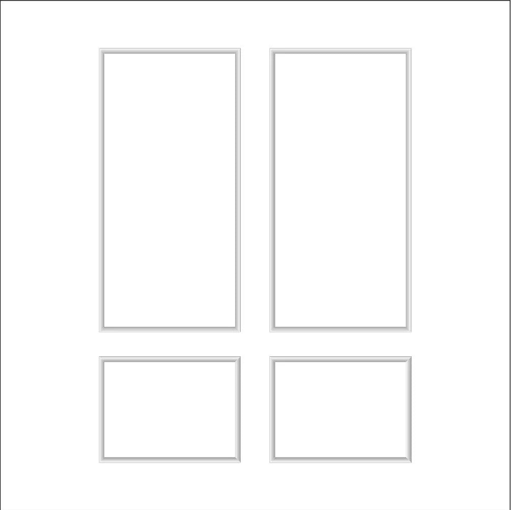 Elevate Space Wall Molding Kit - 2 Upper & 2 Bottom Frames | Pre-Cut & Primed