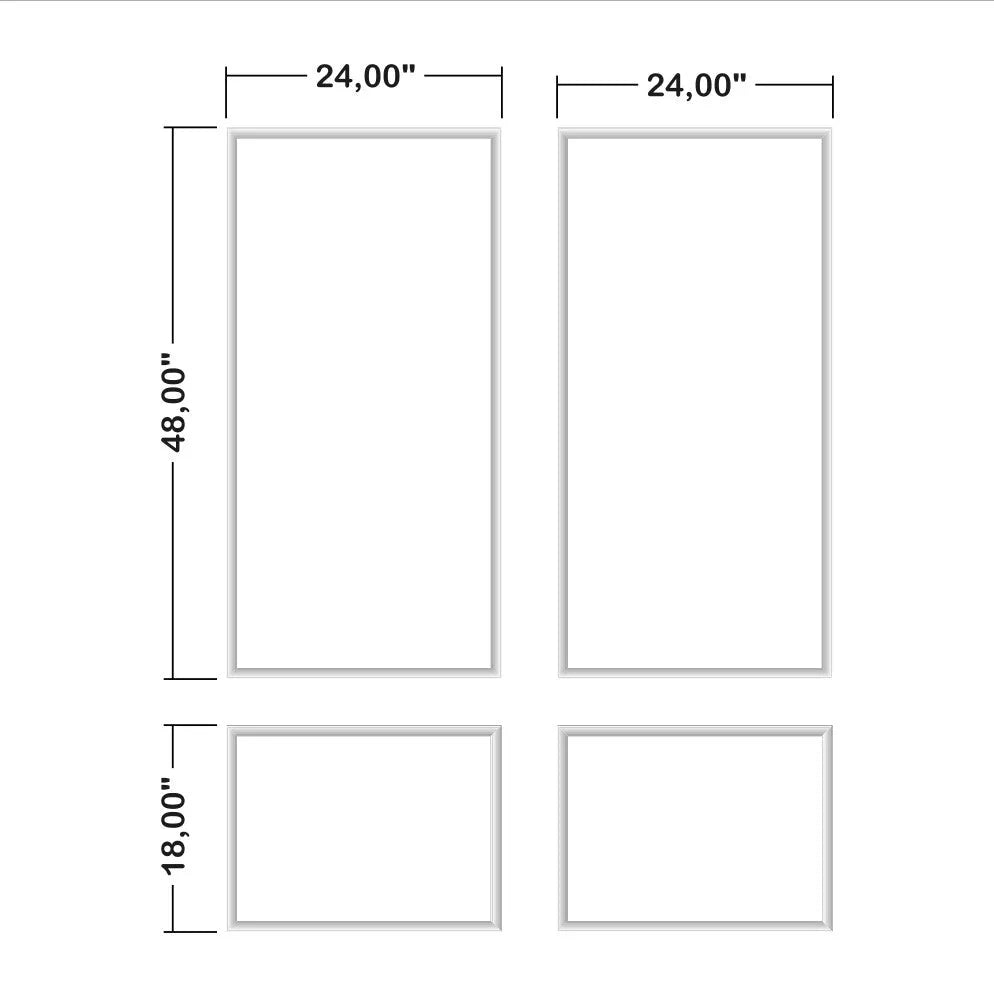 Elevate Space Wall Molding Kit - 2 Upper & 2 Bottom Frames | Pre-Cut & Primed