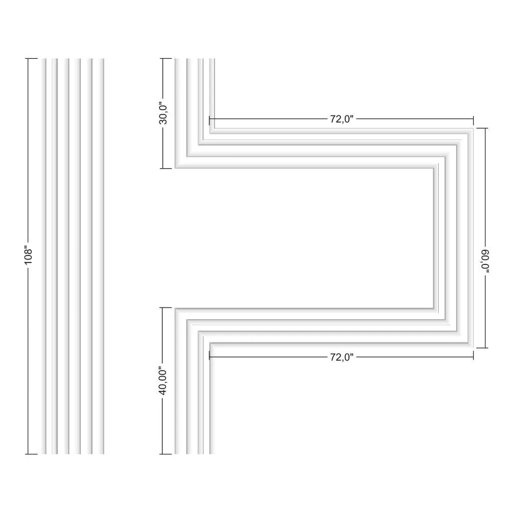 TV Unit Design Wall Molding - Ready to Assemble Wall Molding Kit | Pre-Cut & Primed