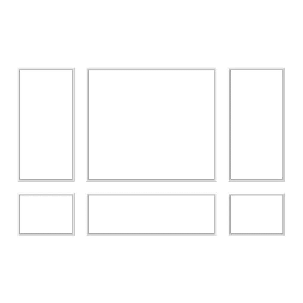 Ready to Assemble Wall Molding Kit - 3 Upper & 3 Bottom Frames | Easy Installation