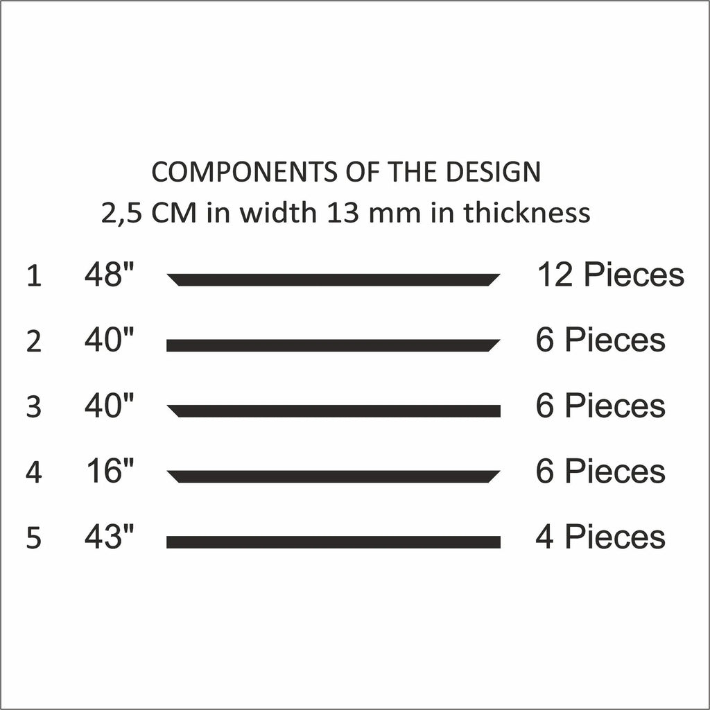 Peel and Stick Wall Trim Kit - 3 Upper and 3 Bottom Frames with Chair Rail | Easy Installation