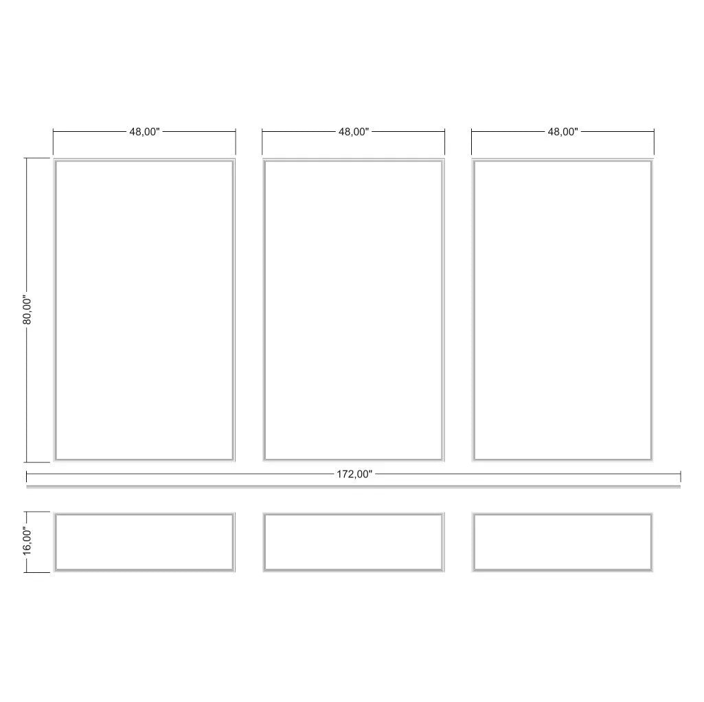 Peel and Stick Wall Trim Kit - 3 Upper and 3 Bottom Frames with Chair Rail | Easy Installation