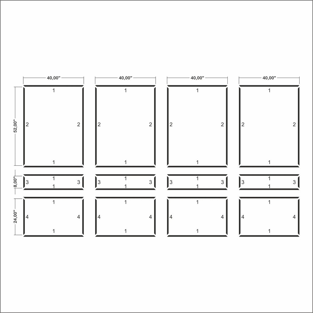 Wall Molding Kit - 4 Upper, 4 Middle, & 4 Bottom Frames | Easy Installation