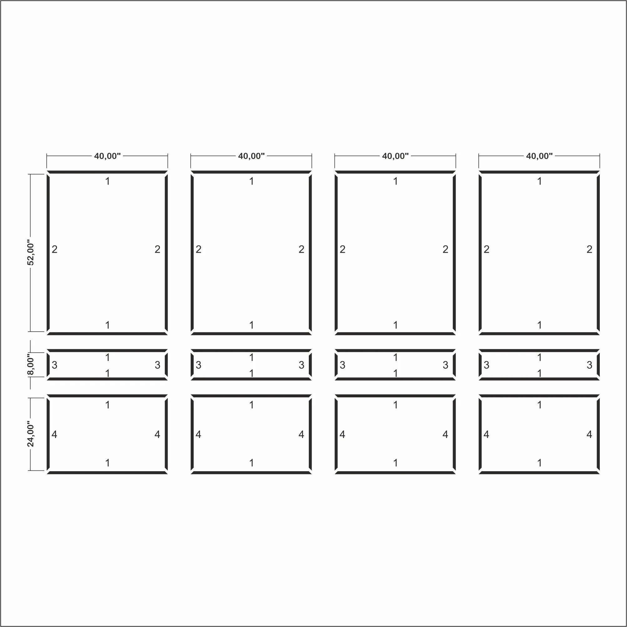 Wall Molding Kit - 4 Upper, 4 Middle, & 4 Bottom Frames | Easy Installation