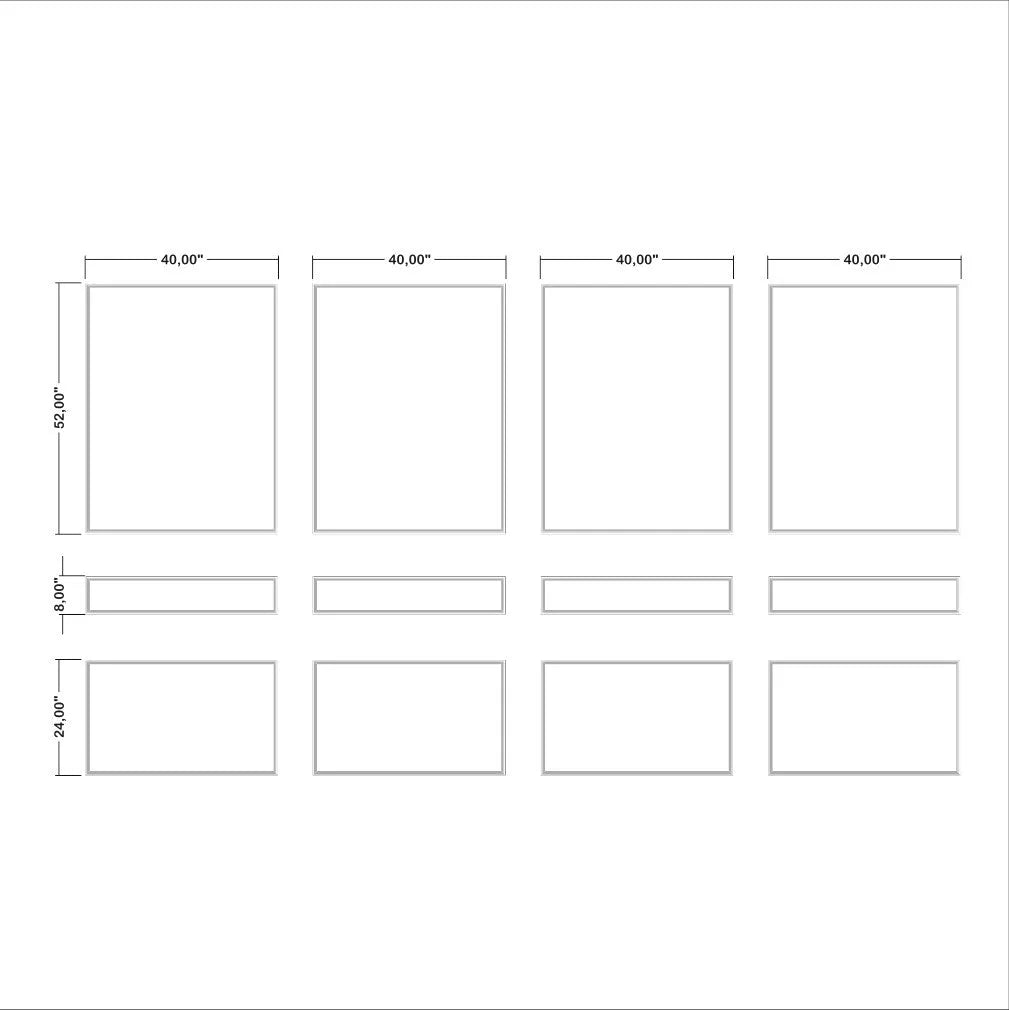 Wall Molding Kit - 4 Upper, 4 Middle, & 4 Bottom Frames | Easy Installation