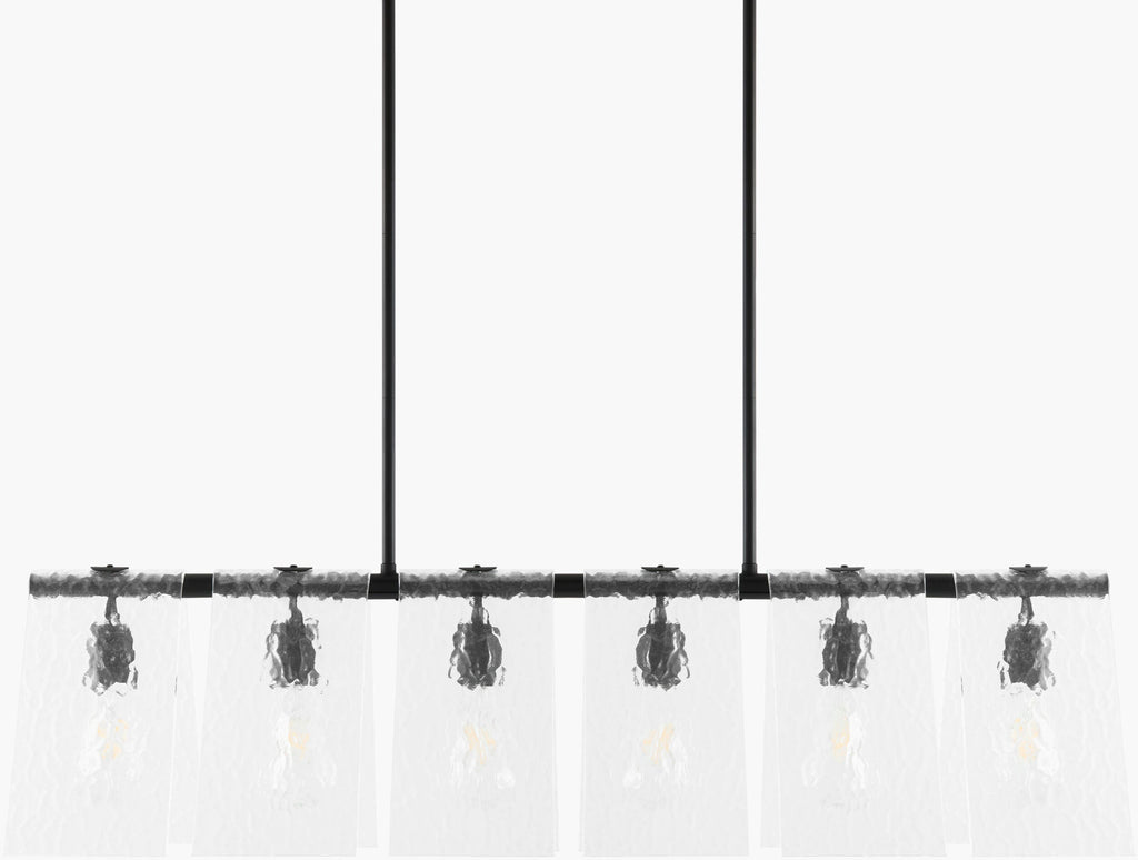 Soft White Modern Chandelier with glass details for dining or living rooms