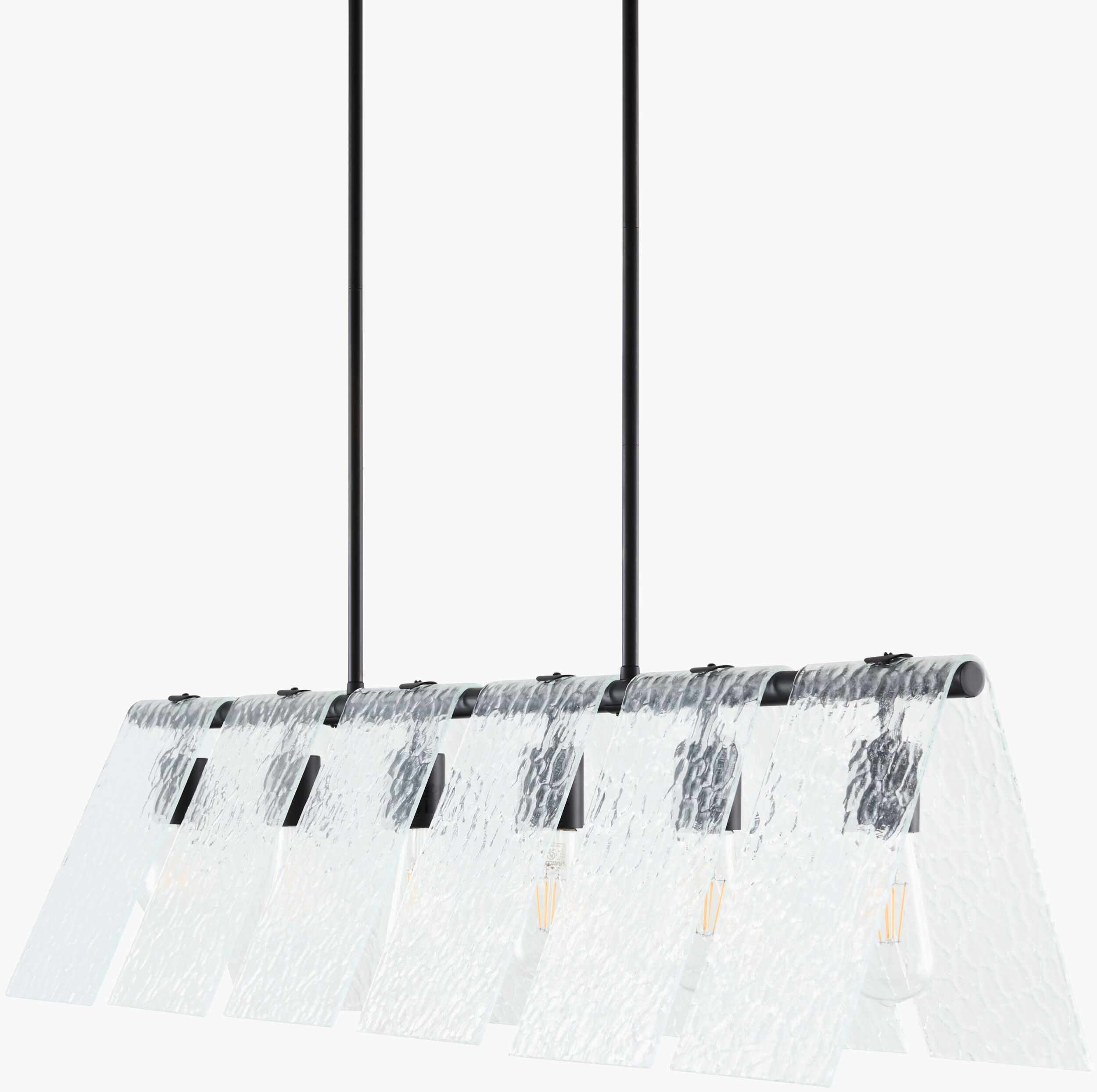 Soft White Modern Chandelier with glass details for dining or living rooms