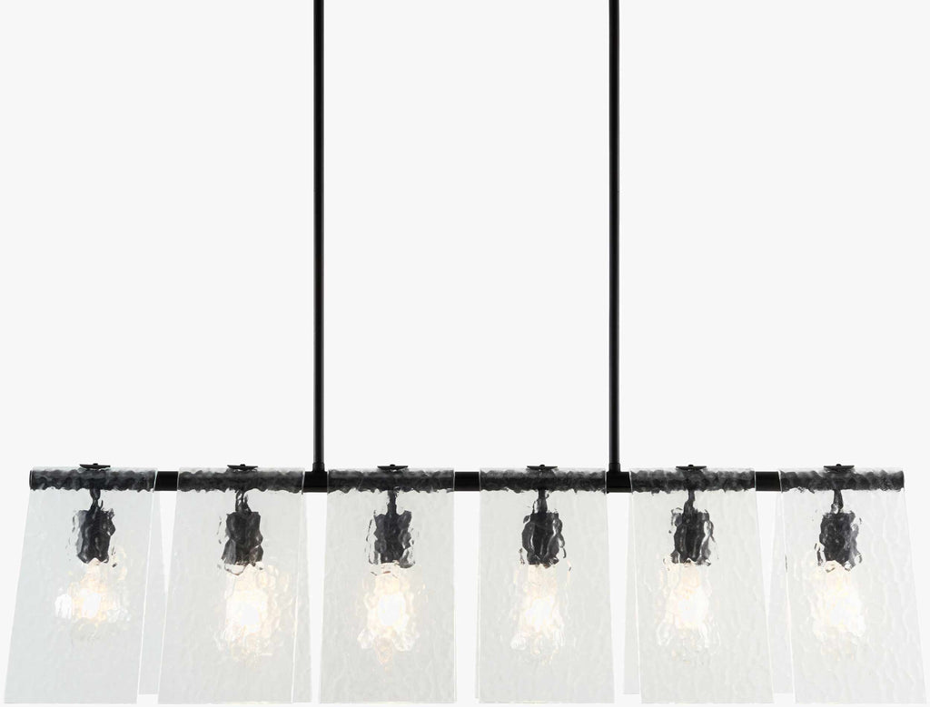 Soft White Modern Chandelier with glass details for dining or living rooms