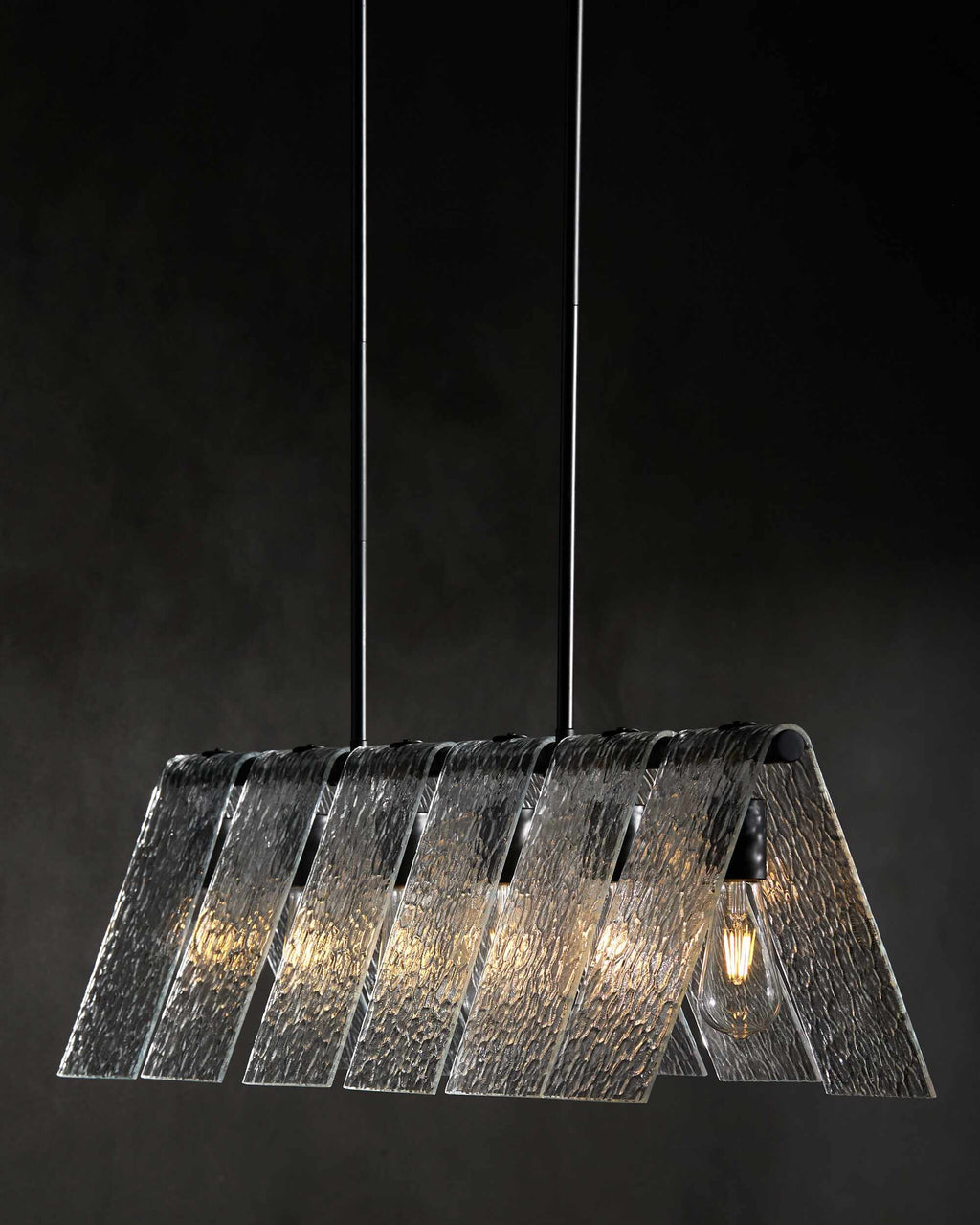 Soft White Modern Chandelier with glass details for dining or living rooms