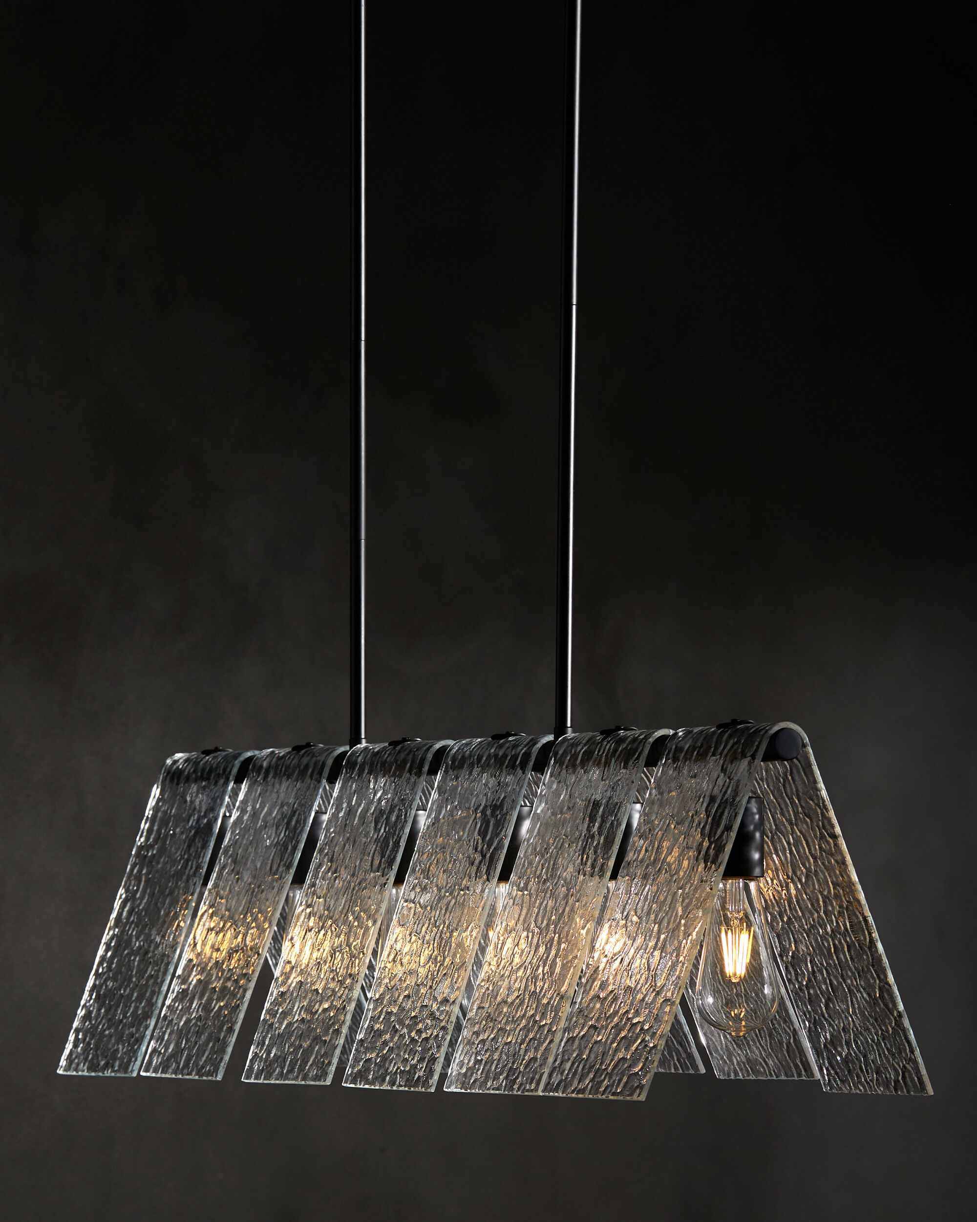 Soft White Modern Chandelier with glass details for dining or living rooms