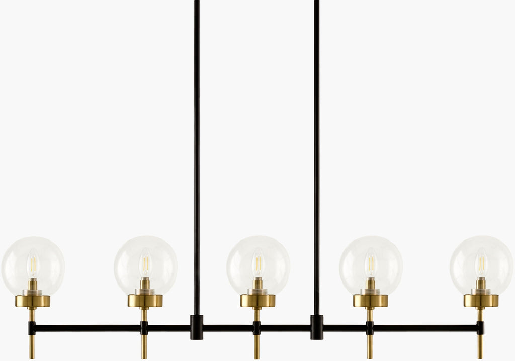 Tan Rustic Chandelier with glass details for dining or living rooms