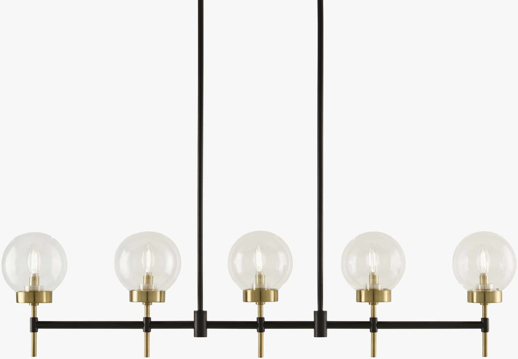 Tan Rustic Chandelier with glass details for dining or living rooms