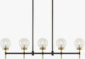 Tan Rustic Chandelier with glass details for dining or living rooms