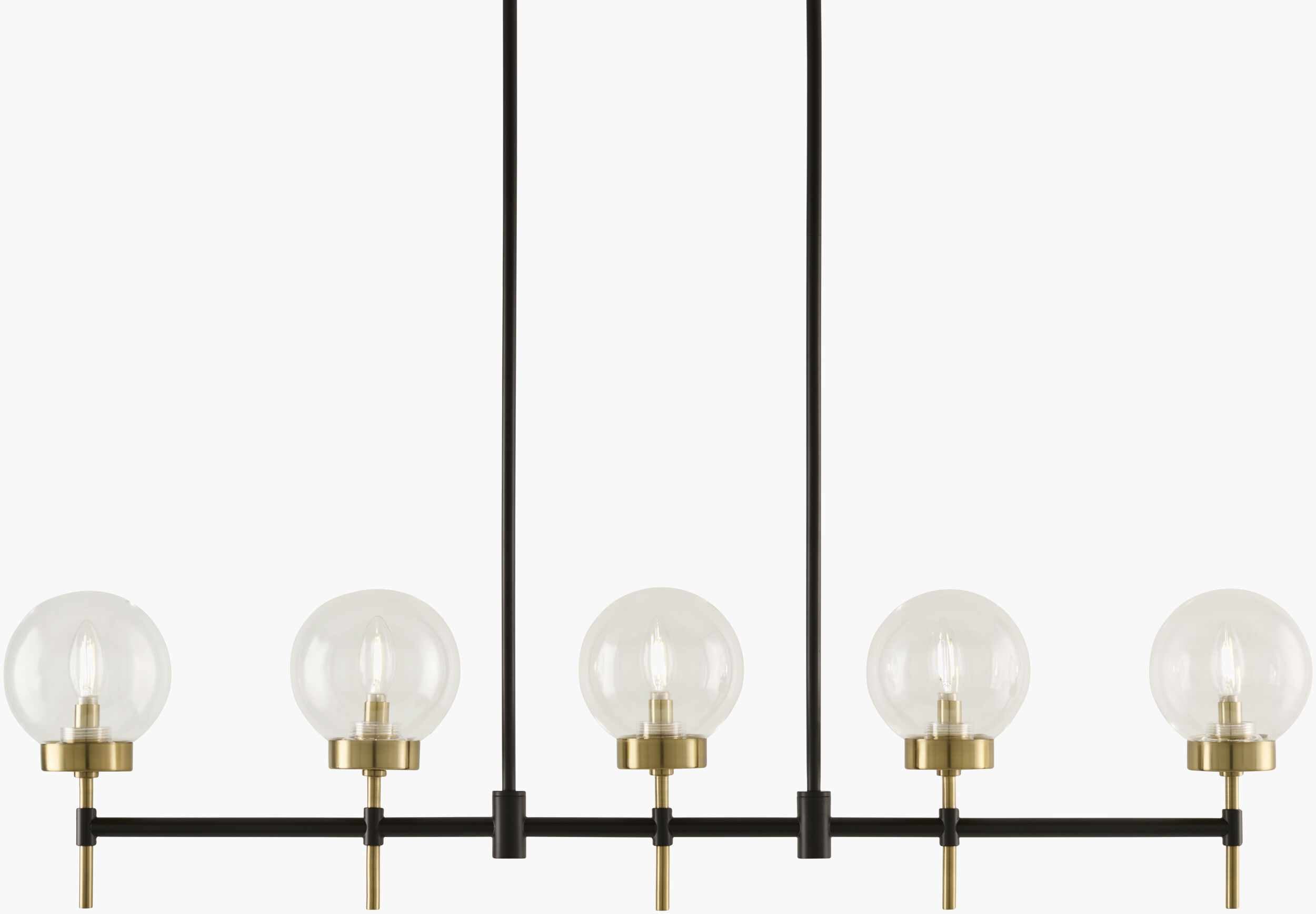 Tan Rustic Chandelier with glass details for dining or living rooms